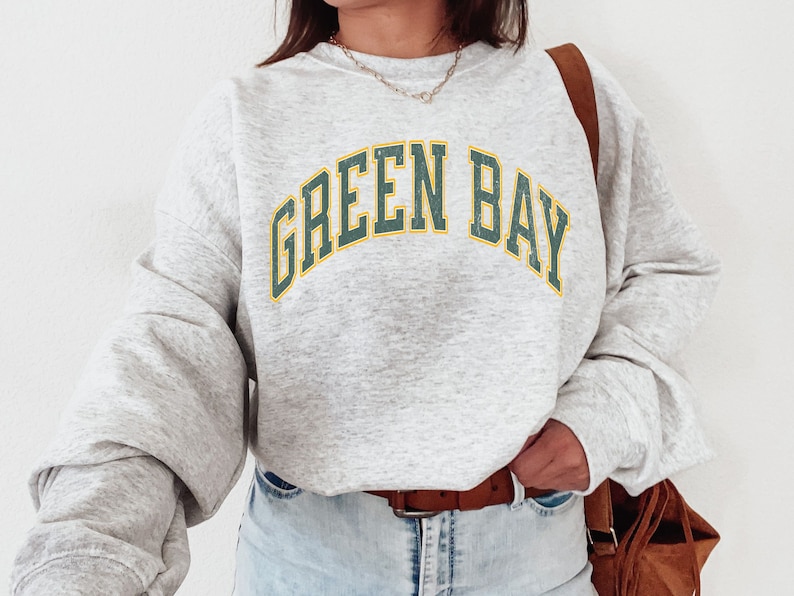 Green Bay Sweatshirt, Green Bay Crewneck, Wisconsin Sweatshirt, Wisconsin Crewneck, Wisconsin Shirt, Green Bay Shirt, Green Bay Gift Ash