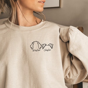 Personalisiertes Hundegesicht Sweatshirt, Personalisiertes Hundegeschenk, Personalisiertes Hundehalsausschnitt, Personalisiertes Hundehemd, Personalisierte Hundeohren, Personalisiertes Hundegeschenk