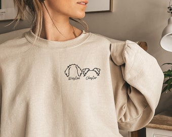 Personalized Dog Face Sweatshirt, Custom Dog Gift, Custom Dog Crewneck, Personalized Dog Shirt, Custom Dog Ears, Personalized Dog Gift