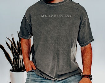Camisa masculina de honra em cores confortáveis, camisa masculina de festa de noiva, camisa de dama de honra, presente para homem de honra, camisa de dama de honra, camisa masculina de honra