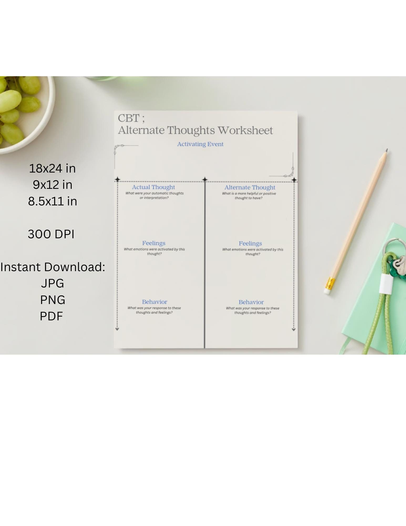 CBT Worksheet Alternate Thoughts Cognitive Behavioral Therapy CBT Worksheet Alternate Thoughts Cognitive Behavioral Therapy