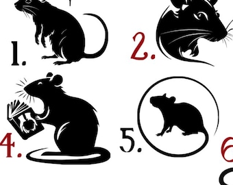 Pegatinas para coche Rattie Sparkle Rat / Pegatinas permanentes actualizadas