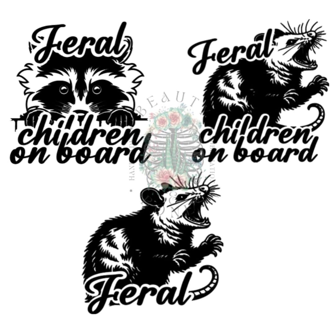Feral Sticker Feral Children Stickers Decals Raccoon Opossum Wild Animals - Etsy