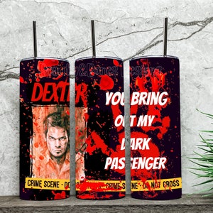 Dexter Show Tumbler Splatter Darkness Black White