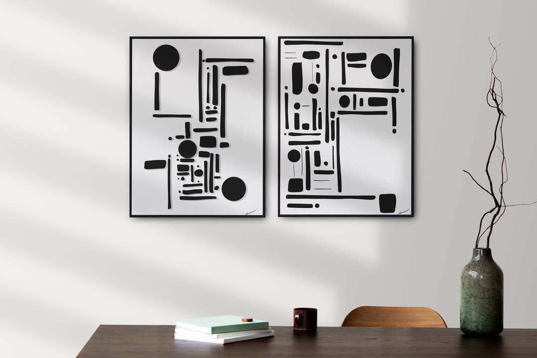 Printable Set of Abstract Lines and Dots | Printable Minimal Wall Art ...