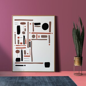 Abstract Lines and Dots Print Printable Minimal Wall Art - Etsy
