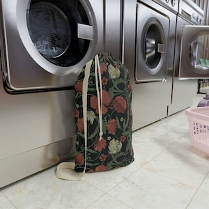 Botanical Laundry Bag | Heavy Duty * Durable College Laundry Bags * Large Laundromat Bag * Tote Bag Aesthetic * Cottagecore Dorm Gift