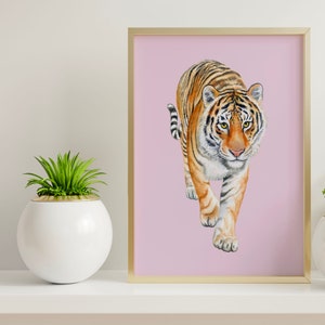 Tiger Wall Art Print, Watercolor, Digital Download