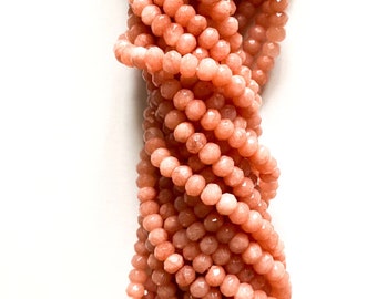 US SELLER~ Peach Faceted Jade Rondelle 8x5mm Colored Jade Full Strand Jade bead, Dyed Jade Beads,Gemstone Beads for Necklace,Trendy necklace
