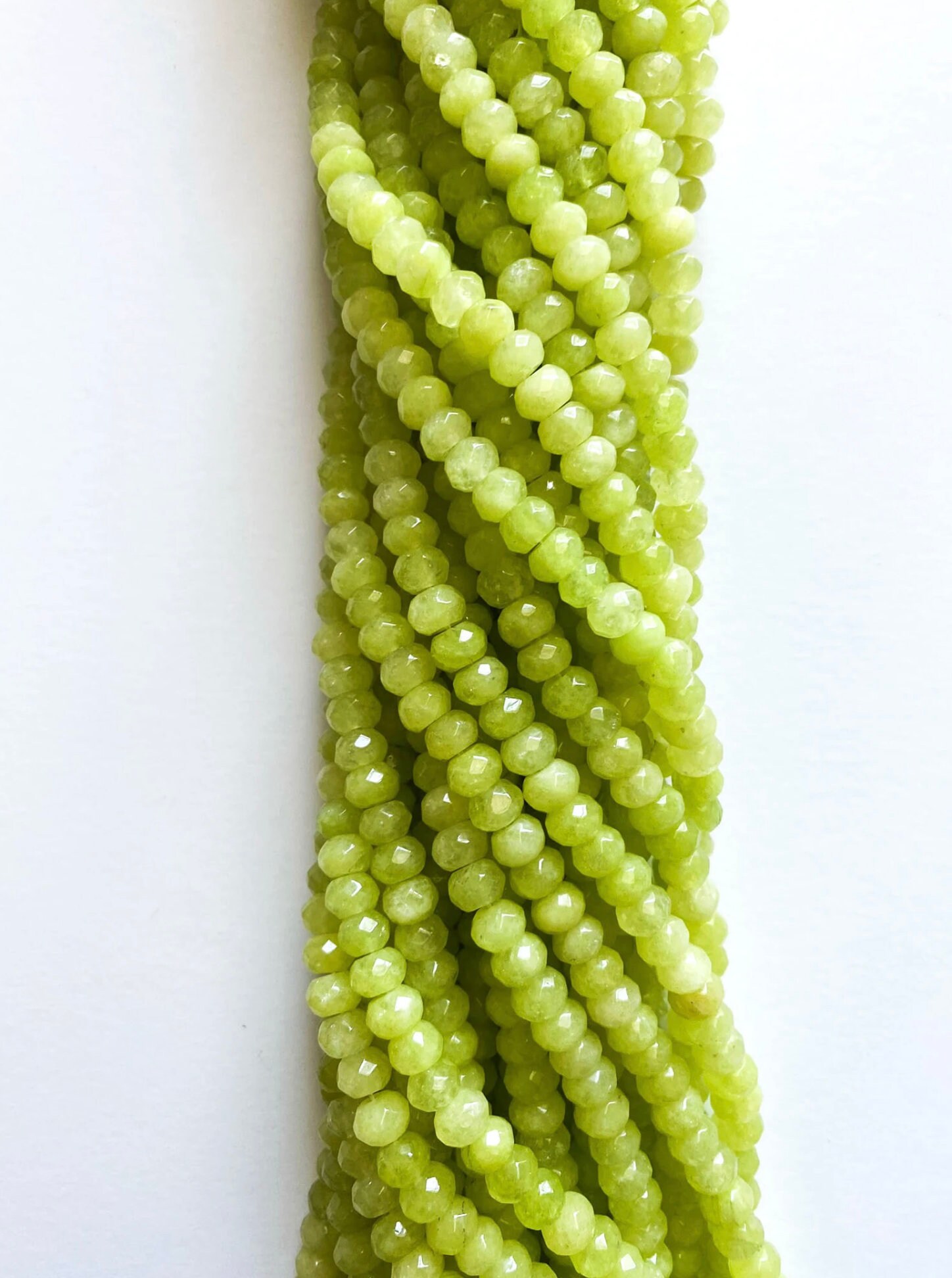 US SELLER ~ Neon Lime Green Faceted Jade Rondelle 8x5mm Colored Jade Full Strand Jade bead, Dyed Jade Beads,Gemstone for Necklace, Bracelets