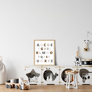 Nursery Alphabet Print, Montessori Bebe, Playroom Wall Art, Montessori ...