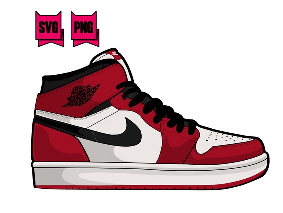 Air Jordan 1 Retro OG Chicago Red Svgpngshaded - Etsy Australia