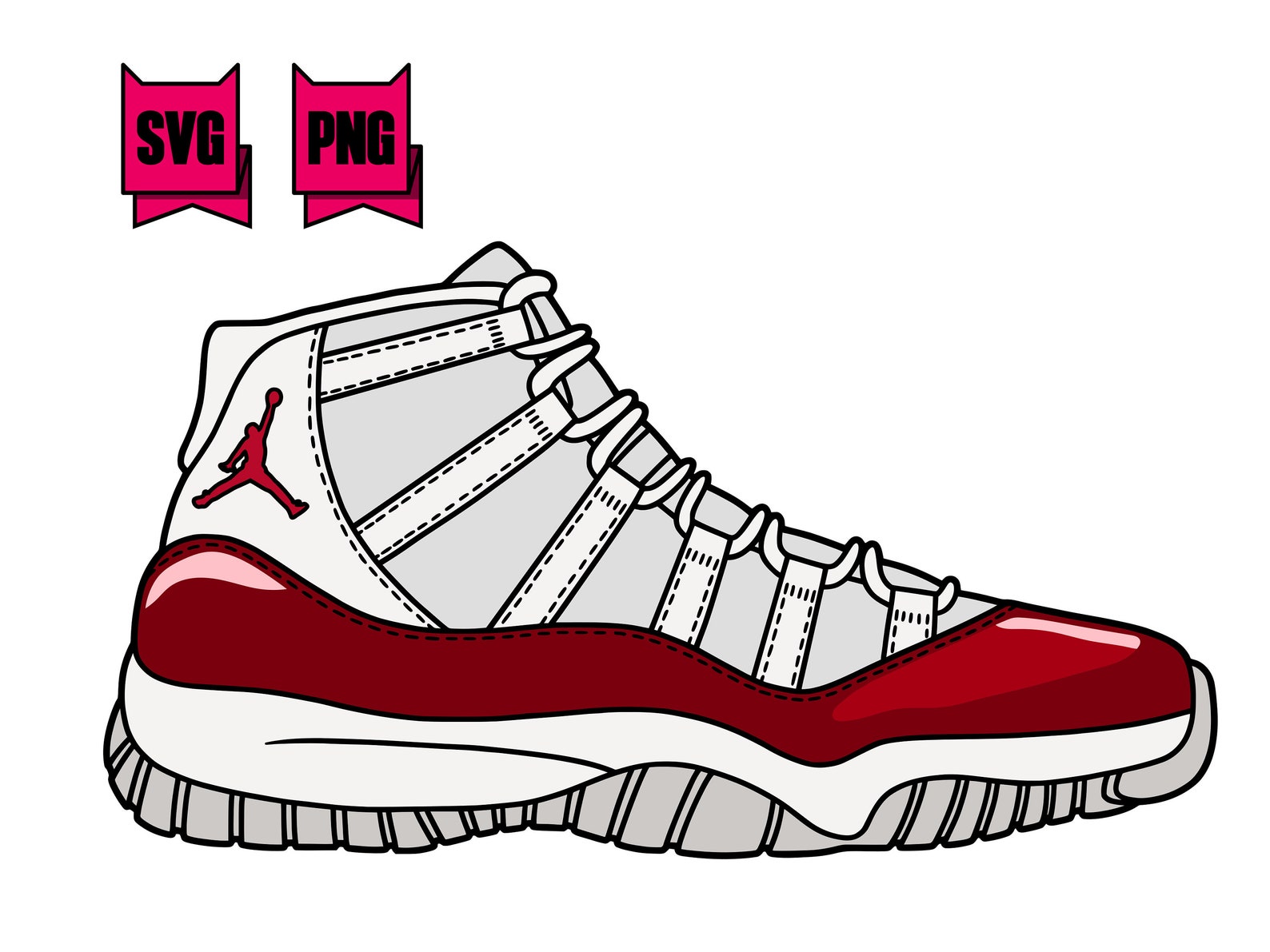 Air Jordan 11 Retro Cherry SVGPNG Etsy