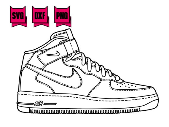 Air Force 1 Mid Dxfsvgpng File for Plasma Laser Cutting | Etsy