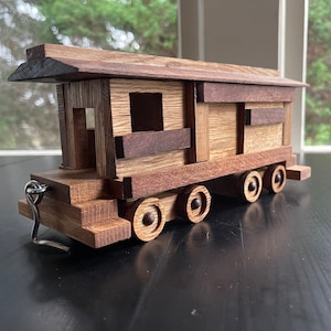 Train Baggage Car, Wooden Handmade, Toy Train