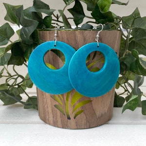 Circle Wooden Hoop Earrings| Round Wood Earrings| Wood Jewelry| Statement Earrings| Boho Accessories| Afrocentric Earrings| African Jewelry