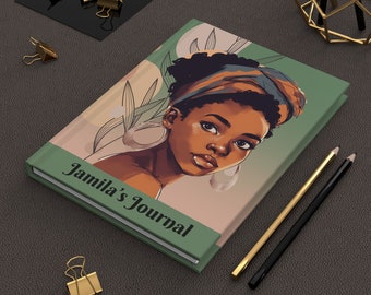 Personalized Journal, African American Journals, Gift for Black Woman, Affirmation Journal, Black Girl School Notebook, Black Girl Diary
