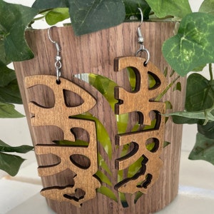 Afro Wood Earrings| African Map Earrings| Wooden Earrings| Afrocentric Jewelry| Boho Jewelry| Statement Earrings| African Jewelry