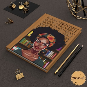 Booktrovert Journal, African American Journal, Notebook for Black Women, Afrocentric Gifts, Lined Journal, Mothers Day Gift, Melanin Journal