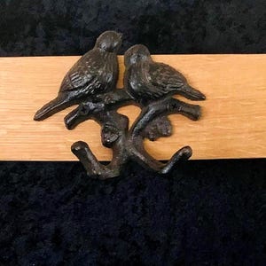 Wine Barrel Stave Coat Rack: Bird & Bee Hooks, Rustic Wall Art