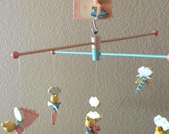 Vintage Hand Painted Musical Mobile by Irmi Angels Baby Crib Collectible