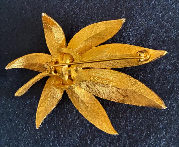 Vintage Coro Craft Rhinestone Flower Brooch & Ear… - image 3