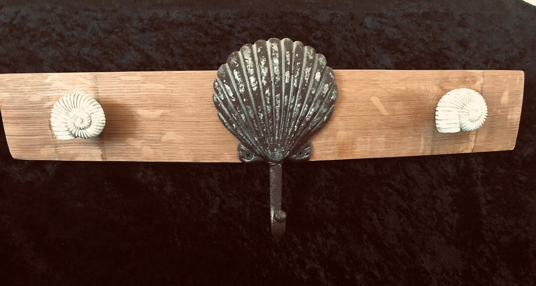 Sea Shell Wine Rack Wine Barrel Stave Coat Rack: Seashell Beach Decor, Ocean Living - Etsy