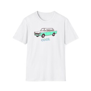 Cool Retro Car T-Shirt | Mint Green Vintage Sedan Tee | 90s Vaporwave Aesthetic Shirt