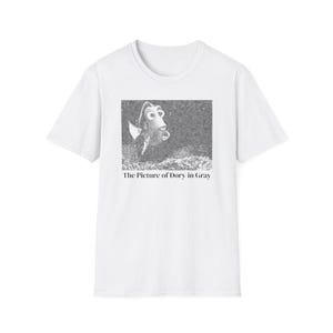 Le portrait de Dory en gris | -shirt de dessin animé littéraire d'Oscar Wilde | Amateur de livres