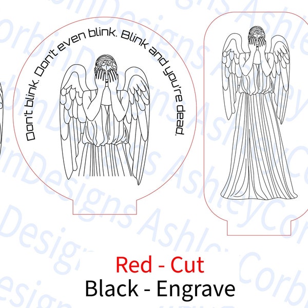 Dr Who Inspired Weeping Angel Clipart SVG (Scalable Vector Graphics) File for Glowforge/Lightburn/ Laser/ Cricut