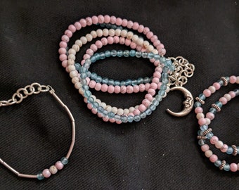 3pc. Trans Pride Beaded Bracelet Set