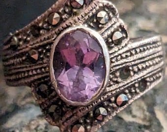 Vintage Silver Amethyst Ring