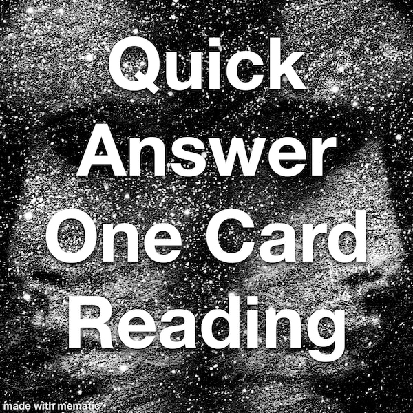 Quick Answer One Card Tarot Reading
