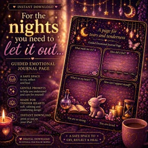 Tears & Tenderness Guided Emotional Journal Page (Digital Download)