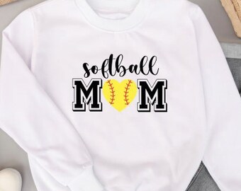Softball mom SVG cut file | commercial use | instant download | printable vector clipart | softball heart svg