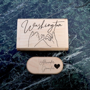 Personalized USB Flash Drive, Anniversary gift, Custom USB Box, Wooden Drive Stick, Photo USB, Custom Gift, Flash Drive Box - 16 gb, 32 gb
