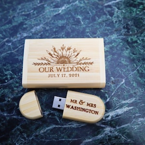 Custom USB With Box, Wedding Flash Drive, Custom Flash Drive, Sunflower USB, USB Box And Flash Drive, Wedding Usb, Personalized Usb Drive