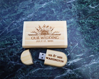 Custom USB With Box, Wedding Flash Drive, Custom Flash Drive, Sunflower USB, USB Box And Flash Drive, Wedding Usb, Personalized Usb Drive