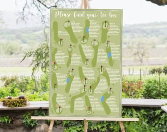 Golf Seating Chart, Custom Digital Download, Printable Seating Chart, Wedding, Parties