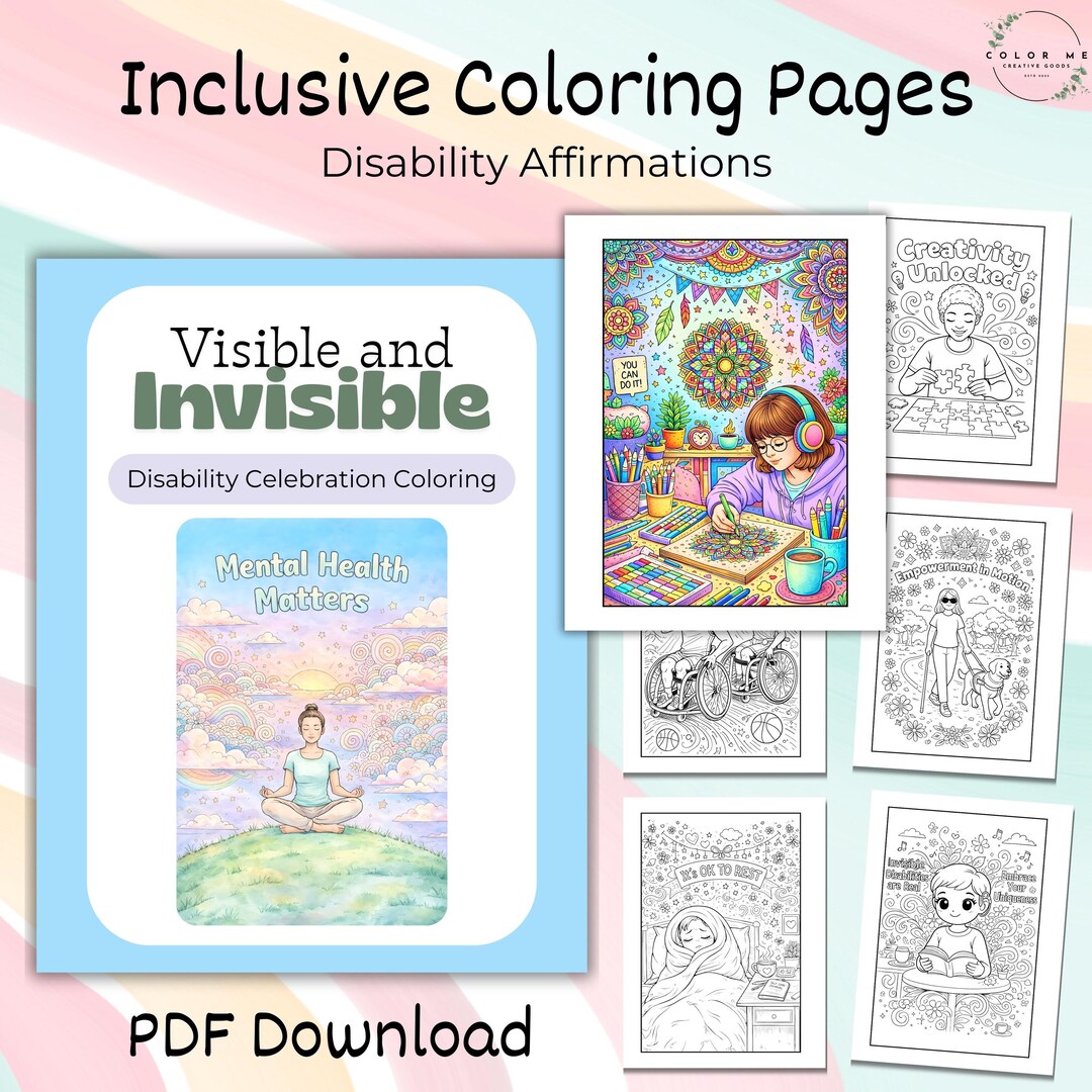 Visible and Invisible: Disability Celebration Coloring | Adult Coloring ...
