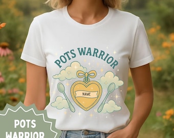 Personalized Pots Warrior Shirt, Spoonie Jersey Tee with Custom Name, Dysautonomia Awareness Support Gift, Lightweight Unisex Shirt