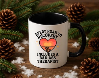 Badass therapeutmok | Kerstcadeau voor therapeut, therapeut of professional in de geestelijke gezondheidszorg | 11oz 15oz, bedankt en waarderingscadeau