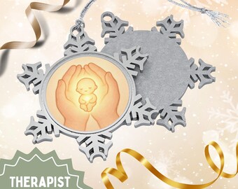 Pewter Snowflake Ornament for Inner Child Healing & Trauma Recovery, Inspirational Ornament, Empowering Self-Love Gift, Shadow Work Decor