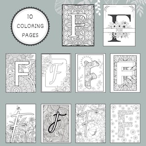 Letter F Coloring Pages – Fun Beautiful Alphabet Art for Kids and Adults PDF – Intricate & Relaxing Designs – Printable Coloring Sheets