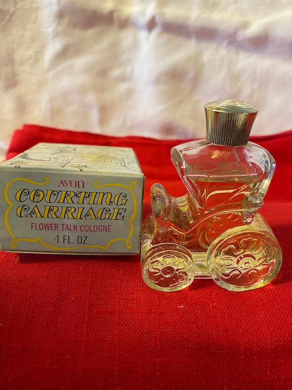 Avon Courting Carriage Decanter With Flower Talk Cologne