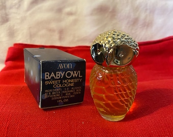 Avon Baby Owl Decanter With Sweet Honesty Cologne