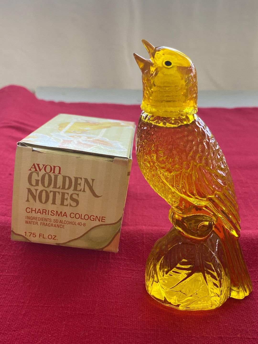 Vintage Avon Golden Notes Charisma Cologne Decanter W/ Original