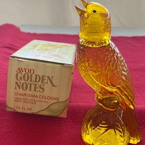 Vintage Avon Golden Notes Charisma Cologne Decanter W/ Original