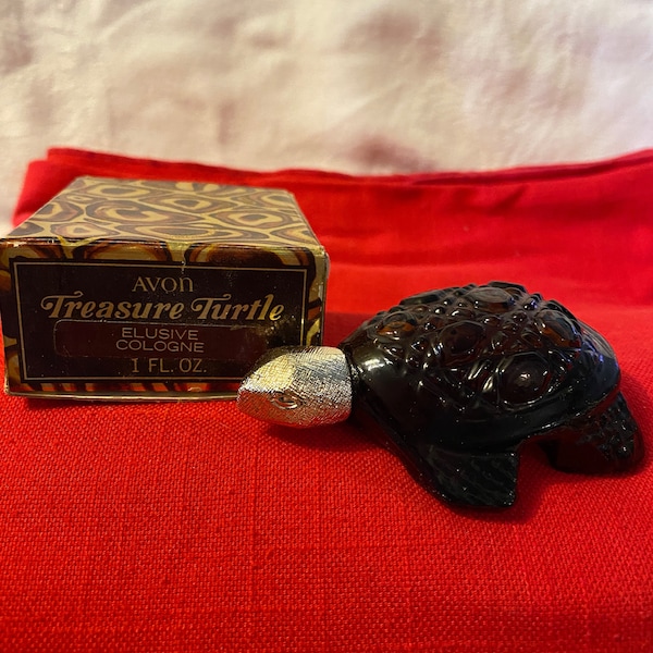 Avon Treasure Turtle Decanter with Elusive Cologne