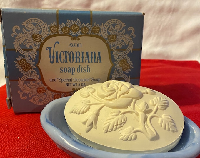 Avon Blue Glass Pedestal Soap Dish Etsy